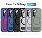 For Samsung S25 S24 S23 S22 Ultra Plus Magsafe Case Shockproof Armor Stand Cover