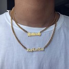 Personalize Name Pendant Necklace Cuban Link Chain Custom Stainless Jewelry Gift