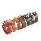 Belt Organizer - 7 Compartment Acrylic Belt Display Case For Closet Ties And 