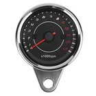 Motorcycle Tachometer  Backlight Speedometer  Silver Shell Black Surface
