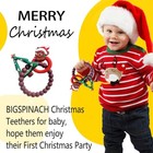 2 Pack Baby Teething Ring  Silicone Teething Toys For Kids Christmas Bear Gifts
