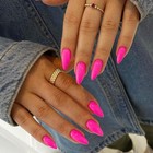 Hot Pink Press On Almond Shaped 48pcs Neutral Thick Fake Nails  Almond Hot Pink