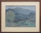 Antique Original Charcoal   Color Pencil Drawing Signed By Artist F  Sch  1920