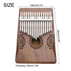 17 Keys Thumb Piano  Deep Brown Mini Portable Finger Piano Flower Handrail