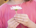 925 Sterling Silver Simulated May Birthstone Baby Ring With Flower For Little   