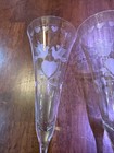 Wedding Toasting Fluted Champagne Glasses Lovebird And Hearts