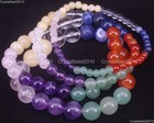 Natural Round Gemstone Handmade Beads Stretchy Chakra Bracelet 4mm 6mm 8mm 10mm