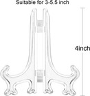 Boao 24 Pcs Plastic Easel Plate Display Stands Holders Picture 4 Inch  Clear 