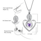 Infinity Heart Urn Necklace For Ashes Birthstone Cremation Memorial Keepsake Urn