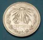 1943 Mexico 50 Centavos Silver Brilliant Uncirculated