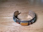 Turquoise Native American Style Coral Sterling Silver Handmade Us Cuff Bracelet