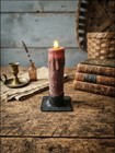 Primitive 4  Brown Flicker Nub Led Timer Taper Candle