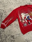 Vintage Holiday Time Unisex Xl Santa And Reindeer Sweatshirt Red Ugly Christmas