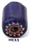 Old Dk Blue Centerpiece 6 Layer Chevron African Trade Bead Hc11  Read  Bg 33