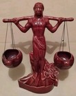 1950 Gonder Ceramic Arts   13  Male   Female Polynesian Water Carrier Figurines