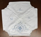 Bread Basket Liners Set Of 3 White With Blue Embroidery Brand New
