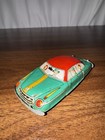 Vintage 1950s Japan Tin Litho Friction Toy Car Green With Red Top 