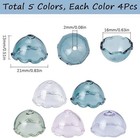 1 Box 20pcs 5 Colors 21mm Flower Beads Bulk Glass Flower Bead Caps Cone Jellyfis