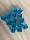 14 Blue Clear  10mm Square Lamp Work Glass  Loose Beads Jewelry Diy Making