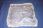 Antique Ww1 Handmade Lace Trim Hanky Souvenir France French Silk Embroidery 1919