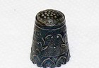 Antique Sterling Silver 925 Thimble Mexico Flowers Scalloped Edge 5 7 Grams Tall