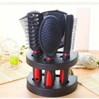 5pcs Hair Brush Set W mirror comb For Salon Travel Barber Styling All Hair Types