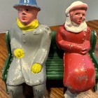 Vintage Cast Lead Barclay Manoil Man Woman Couple   Bench Figures