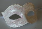 Original Venetian Mask Eye Mask Carnival  Handmade Carnival White 