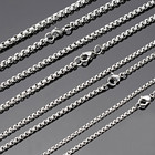 Round Box Chain Stainless Steel Necklace Silver Men Women 16 -32 