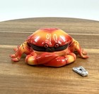 Porcelain Hinged Trinket Box Crab With Seafood Shell Cracker  read  