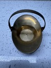 Vintage Solid Brass Miniature Basket Candle Holder Votive Tea Light Trinket Dish