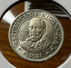 1927 Nicaragua Silver 10 Centavos Near Uncirculated Coin