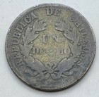 1883 Silver  500 Chile Un Decimo - Chilean Silver Coin - Free Shipping
