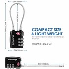 2 Pack Tsa Approved Travel Luggage Locks  Long Cable Combination Lock Alloy     