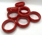 8 Vintage Red Napkin Rings Mid Century Plastic- Retro Americana Holiday Table