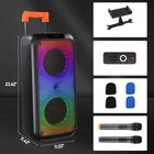 Wireless Portable Bluetooth Karaoke Speaker For Party Dual Sub W  2 Microphones