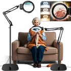 Large Floor Magnifying Glass With Light   Stand  72 Led  Adjustable Height  2-in