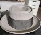 Penny   s Marathon Fedora Hat Gray Wool Felt Woven Band Mid Century Mens 7 1 8