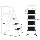 4 Step Ladder Anti-slip Pedal Sturdy Steel Ladder Handgrip Lightweight 330lbs