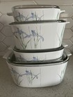 8 Pc Corning Ware Shadow Iris Casserole Pyrex Lids Set Bake Serving Dishes