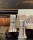 Stunning Rare Newport Sterling Silver Fox Hunt Horn Salt Pepper Set American 3   
