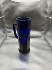 Cobalt Blue Glass Beer Stein  Mug 16 Oz  Tall 8-1 4 Inch  Vintage 