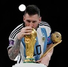 Lionel Messi Argentina 2022 World Cup Celebration 16x20 Photo Framed And Plate