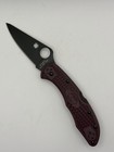 Spyderco Delica 4 Burgundy Micro Melt Pd1 Pocket Knife New C11bgbkp