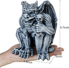 Resin Gargoyle Statue With Intricate Wings And Demonic Skull indoor Outdoor Pati
