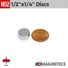 1 2in X 1 4in N52 Super Strong Rare Earth Neodymium Magnet Round Disc