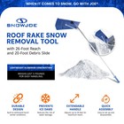 Snow Joe Rake Snow Removal Tool With 26ft Reach   20ft Debris Slide  open Box 