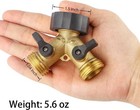 Garden Hose Splitter 2 Way Heavy Duty  Brass Faucet Adapter 3 4    Yellow 