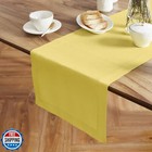Solino Home Linen Yellow Table Runner 90 Inches Long - 100  Pure Linen 14 X 9