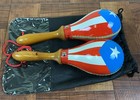 Maracas Leather  Professional  Puerto Rico Flag Design Salsa Model With Bag